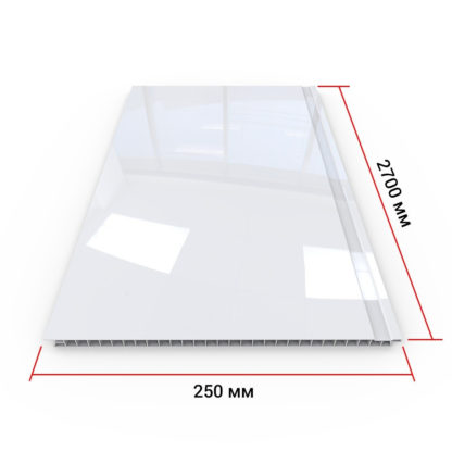 Панель ПВХ Оптпласт Белая глянцевая 2700х250х8 мм